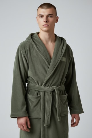 Roupão com capuz Caqui