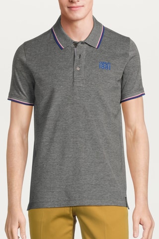 Polo regular - Preto mesclado