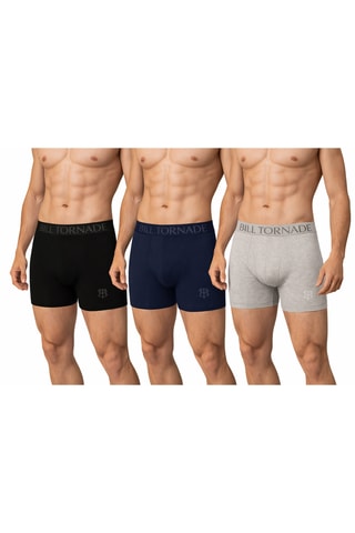 3 boxers - Preto e cinzento mesclado - Bill Tornade