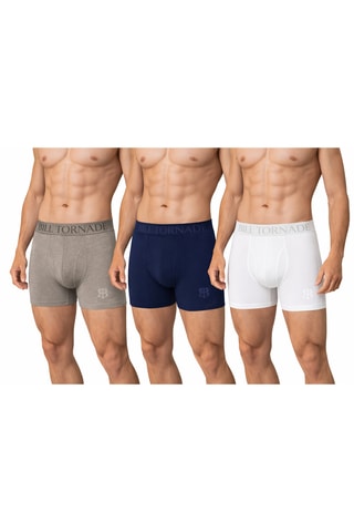 3 boxers - Azul-marinho, branco e cinzento-claro mesclado