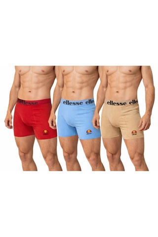 3 boxers - Vermelho, azul-celeste e bege - Ellesse