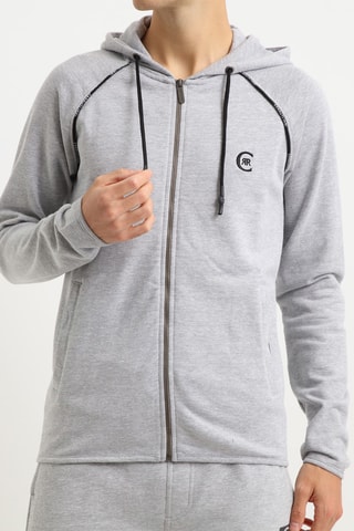 Sweat com capuz Cinzento mesclado