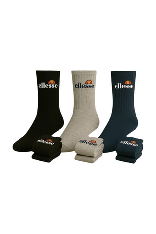 6 pares de meias - Preto e azul-pato - Ellesse