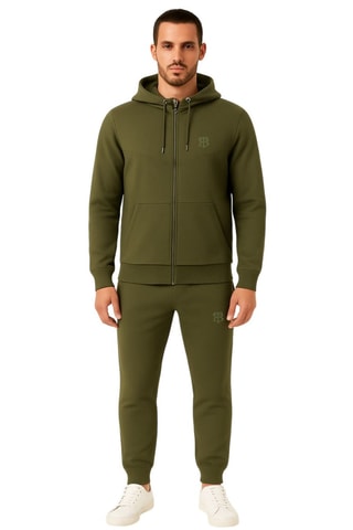 Sweat com capuz e calças de treino - Caqui - Bill Tornade