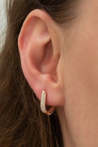 Orecchini a cerchio - Dorato rosa