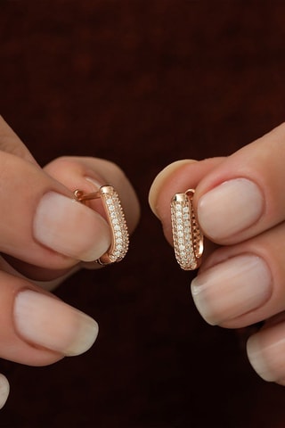 Orecchini a cerchio - Dorato rosa