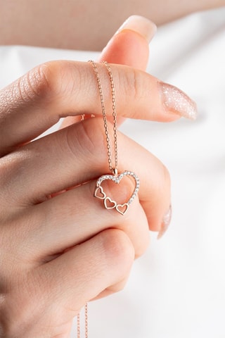 Collier - Doré rose et blanc