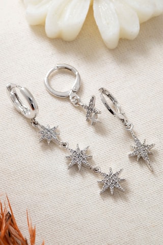 3 orecchini a cerchio - Argentato