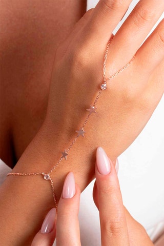 Chaîne de main - Doré rose