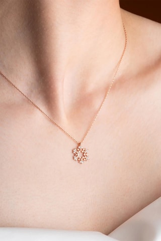 Collier - Doré rose et blanc