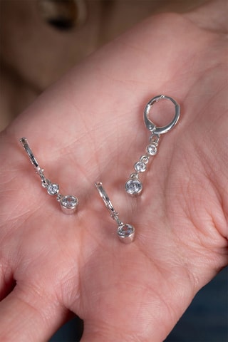 3 orecchini a cerchio - Argentato