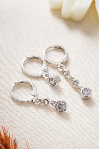 3 orecchini a cerchio - Argentato