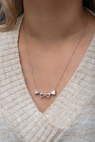 Collier - Argenté et blanc