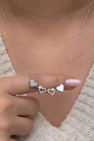 Collier - Argenté et blanc