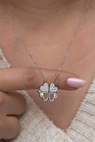 Collier - Argenté et blanc