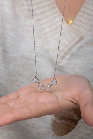 Collier - Argenté et blanc