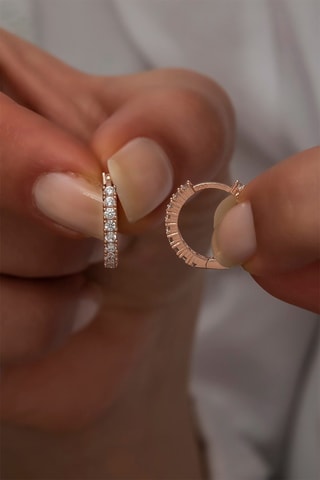 Orecchini a cerchio - Dorato rosa