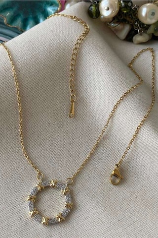 Collier - Doré et blanc