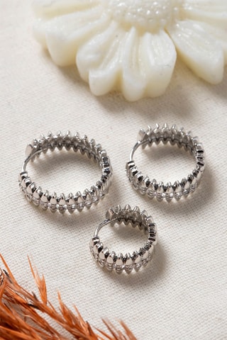 3 orecchini a cerchio - Argentato