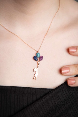 Collier - Doré rose et turquoise