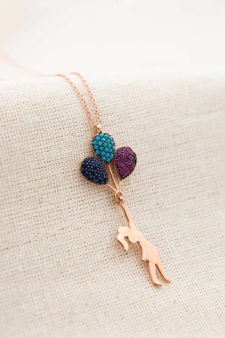 Collier - Doré rose et turquoise