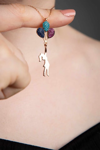 Collier - Doré rose et turquoise