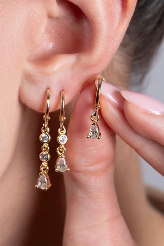 3 orecchini a cerchio - Dorato