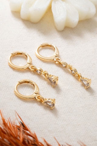 3 orecchini a cerchio - Dorato