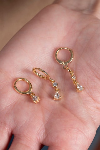 3 orecchini a cerchio - Dorato