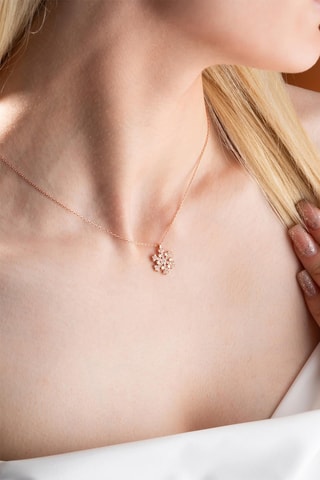 Collier - Doré rose et blanc