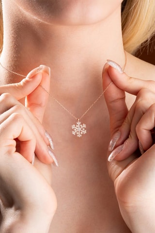 Collier - Doré rose et blanc