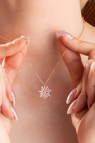 Collier - Doré rose et blanc