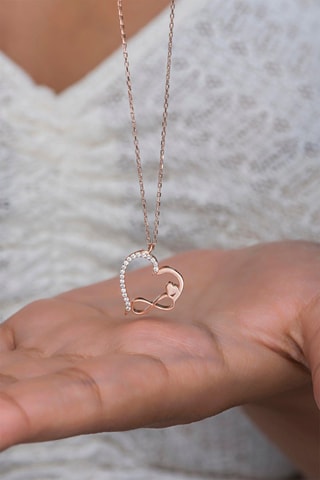 Collier - Doré rose et blanc