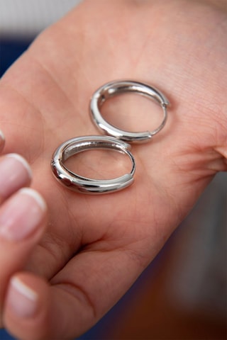 Orecchini a cerchio - Argentato 