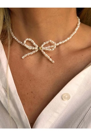 Collier - Blanc et argenté