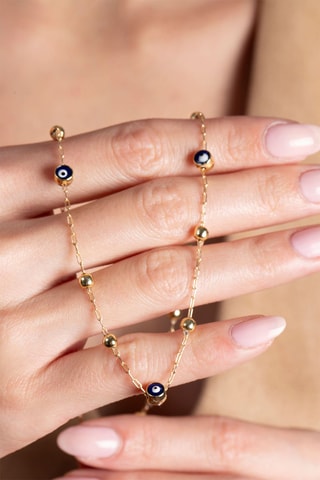 Collier - Doré et bleu marine