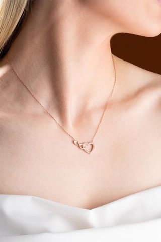 Collier - Doré rose et blanc