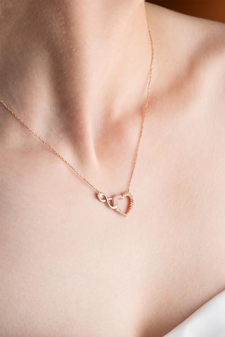 Collier - Doré rose et blanc