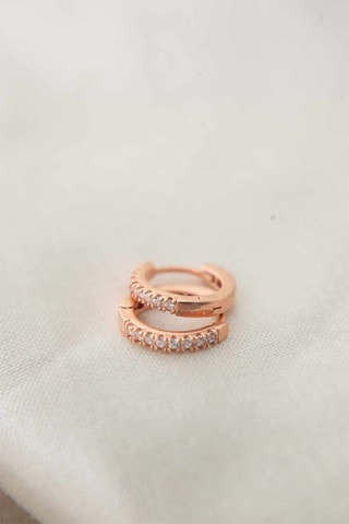 Orecchini a cerchio - Dorato rosa