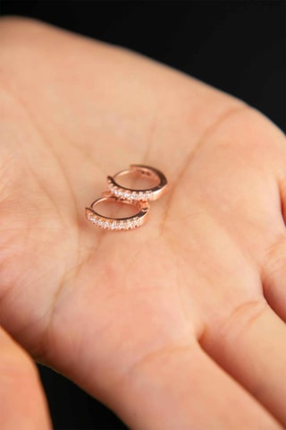 Orecchini a cerchio - Dorato rosa