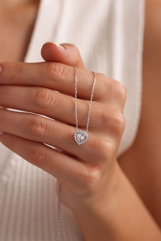 Collier - Argenté et blanc