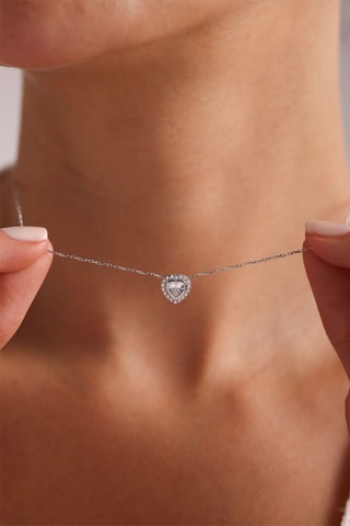 Collier - Argenté et blanc