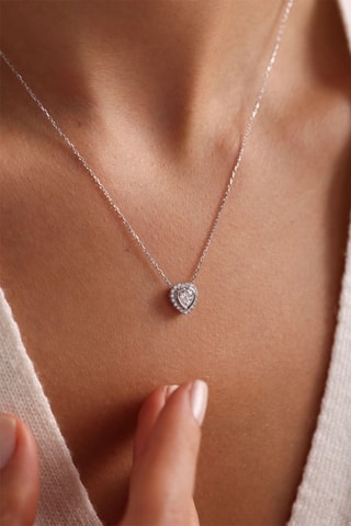 Collier - Argenté et blanc