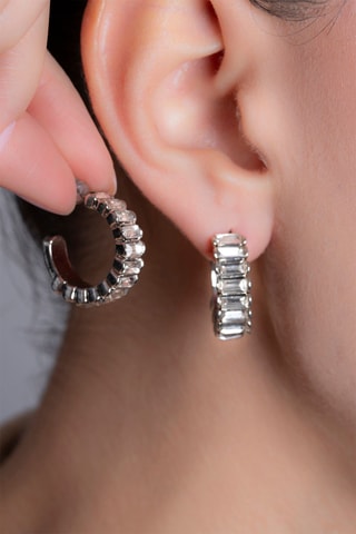 Orecchini a cerchio - Argentato