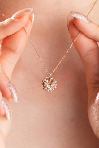 Collier - Doré rose et blanc