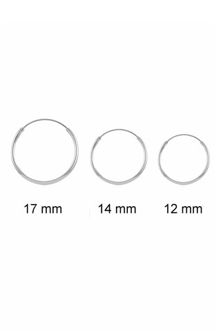 3 orecchini a cerchio - Argentato