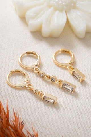 3 orecchini a cerchio - Dorato