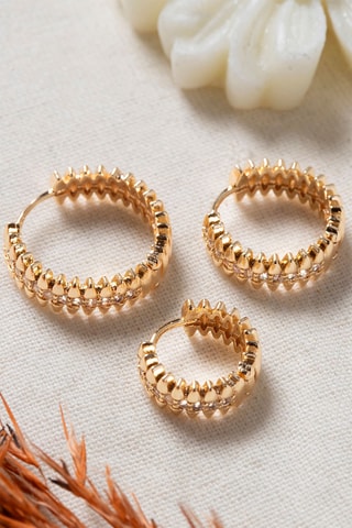 3 orecchini a cerchio - Dorato