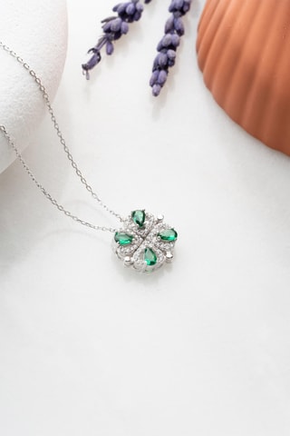 Collier - Argenté et blanc