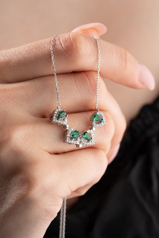 Collier - Argenté et blanc